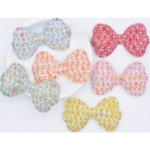 12Pcs Padded Colorful Cloth Patches Bow Tie Applique for Handmade Clothes Hat Sewing Supplies DIY Hairpin Band Accessories P98