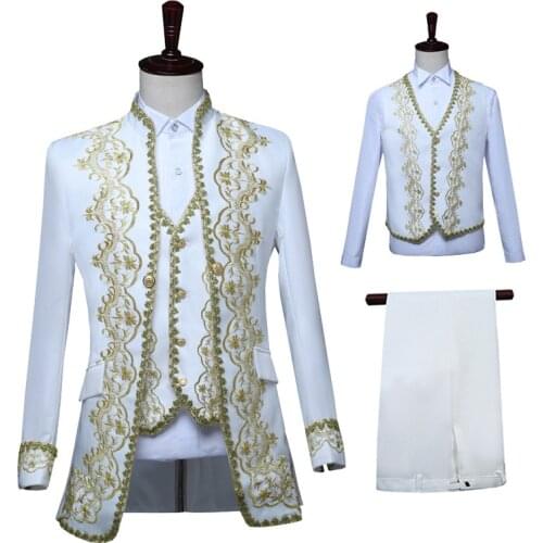 Gentlemen Mens Coat Fashion Steampunk Vintage Tailcoat Jacket Gothic Victorian Frock Coat Mens Uniform 3PCS Coat Vest Pants