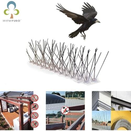 2Pcs Stainless steel bird-repelling anti-thorn spine eaves garden balcony windowsill park Anti-bird spurs Repelling birds YJN