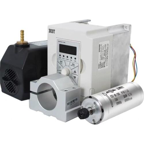 300w 60000rpm water cooling spindle motor kit D48mm clamp 1.5kw VFD water pump