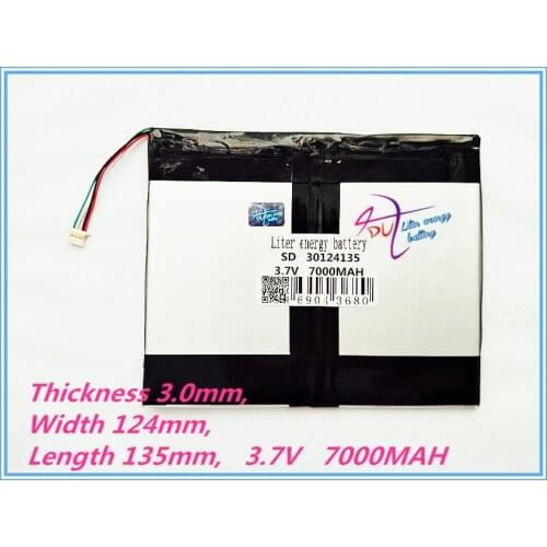 4 thread polymer lithium ion battery 30124135 3.7V 7000MAH With plug For CH, Tablet PC Battery , Perfect quality of lar