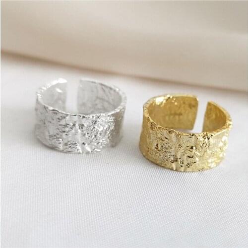 925 sterling silver index finger ring ladies ins simple style tin foil trendy Japanese and Korean open ring Korean jewelry