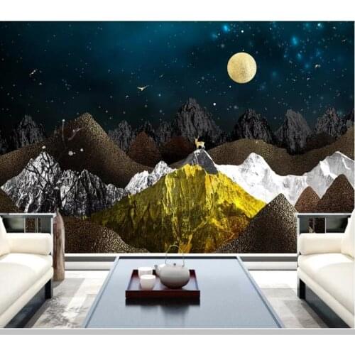 Abstract golden elk landscape 3D wallpaper papel de parede,living room tv sofa wall bedroom wall papers home decor mural