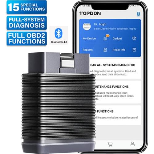 Topdon SmartDiag Mini OBD2 Bluetooth Scanner Automotive OBD2 Car Diagnostic Tool TPMS SRS Immo Key Code Reader PK Thinkcar Autel