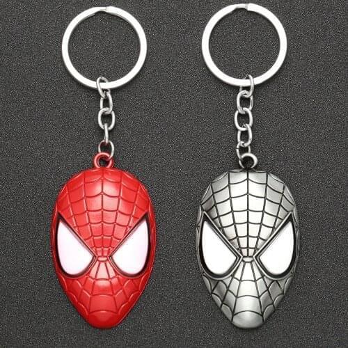 Spider Mask Keychain Superhero Peter Parkers Super Hero Monster Keyring Key Holder Chain Ring Movie Jewelry Women Boy Wholesale