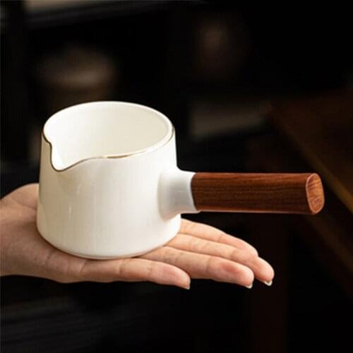 LIZAOTAO Sheep Fat Jade White Porcelain Kung Fu Tea Set Side Handle Teapot Household Fair Cup Tea Sea Ceramic Tea Distributor