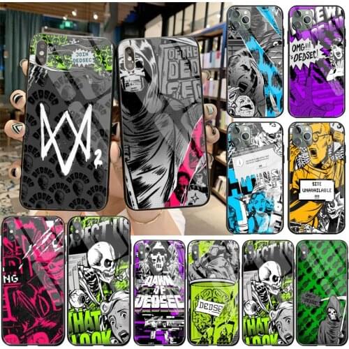 Watch Dogs 2 Dedsec Phone Case Cover Tempered Glass For iPhone 11 Pro XR XS MAX 8 X 7 6S 6 Plus SE 2020 case