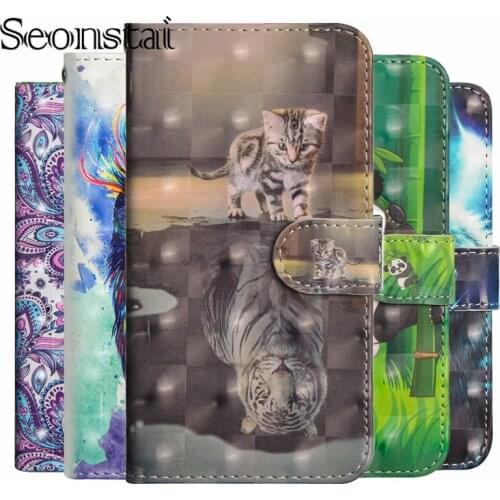 3D Painted Flip Wallet Case for Huawei Honor 7X 8X 7S 10 9 Lite Play Luxury Stylish Book Phone Cover Leather Hand Rope Card Slot