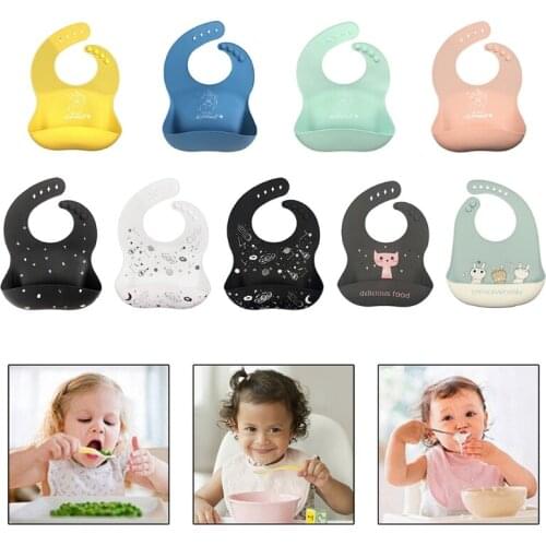 Baby Food Grade Silicone Waterproof Bibs Newborn Boys Girls Feeding Saliva Towel