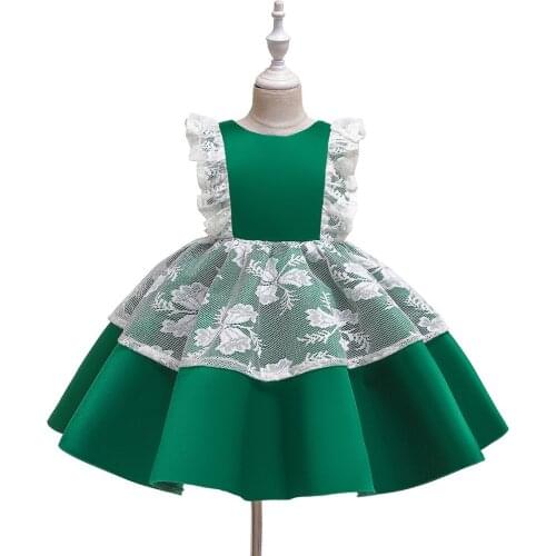 FOCUSNORM Halloween Baby Girls Dress Princess Fashion Wild Flying Sleeve Lace Tutu Wedding Flower Girl Dress