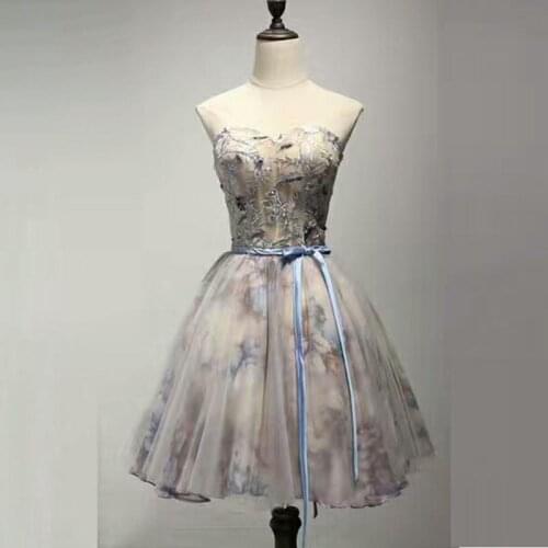 Off-shoulder Cocktail Dresses Robe Flowers elegant party 2019 Short Vestidos Homecoming Dress