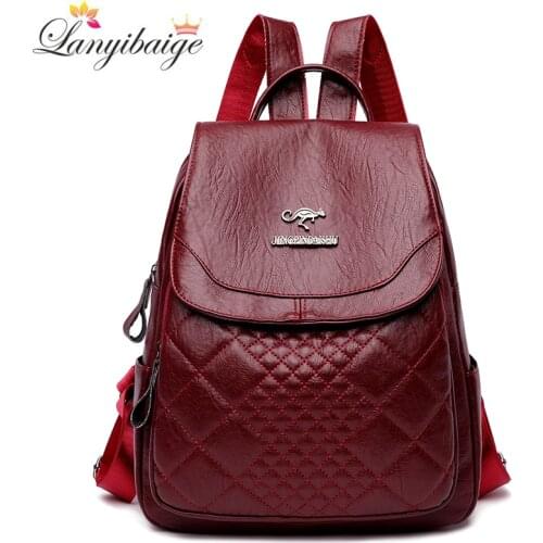 High Quality Leather Backpack Designer Bags for Women 2021 New Fashion School Backpack Travel Backpacks Ladies Shoulder Bags