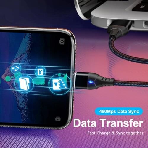 Magnetic Cable Quick Charge Android for Huawei iPhone Charger Fast Charging Magnet Cord Mobile Phone Data Cord Micro USB Cable