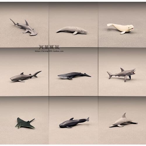 Sea Animal Model Blue Sperm Whale Shark Dolphin Oceans World Aquarium Miniature Decoration Fish Tank Accessories Figurine Toys