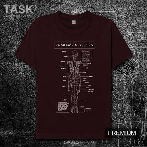 Subject Bones Of The Body Short-sleeved cotton T-shirt mens casual wear summer medicine half-sleeved t-shirt round neck tops