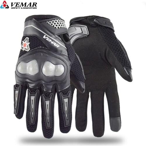 VEMAR Motorcycle Gloves Men Full Finger Breathable Outdoor Cycling Biker Gloves Summer Motocross Gloves Touch Screen VE-16
