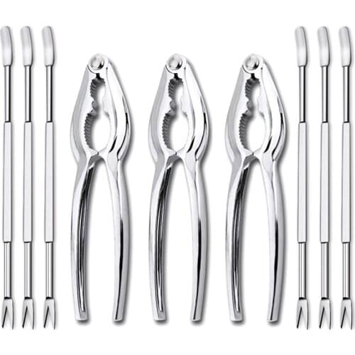 Seafood Crackers Tools Nutcrackers Set, Crab Nut Lobster Opener Shellfish Lobster Leg Sheller Kitchen Kits 9 Pack