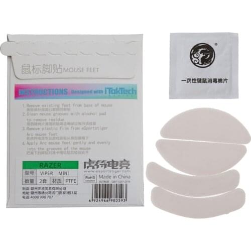 New Arrival 2 Sets/pack Tiger Gaming Mouse Feet Mouse Skate For Mini Gaming Mouse White Mouse Glides Curve Edge