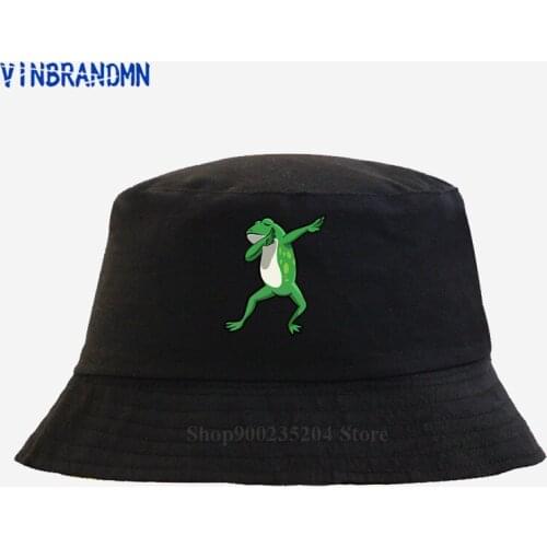 Latest popularity 2021Cotton summer Fishing hat Funny Kids design Cutie Frog dabbing bucket hat Kawaii Dab Frog Hip Hop cool hat
