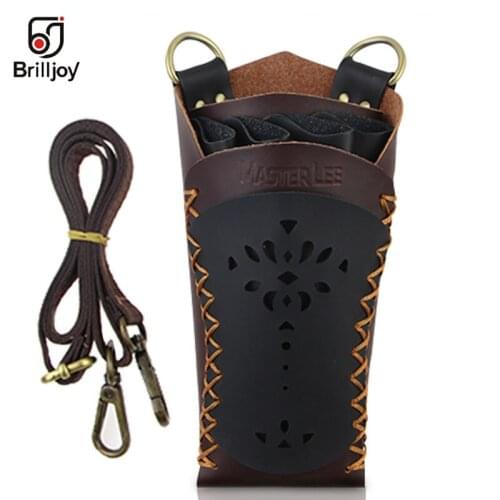 Brilljoy Professional Hair Scissors Bag Hairdressing Barber Scissor Holster Bags Holder Waist Pack Hairdressing Tool Pouch Retro