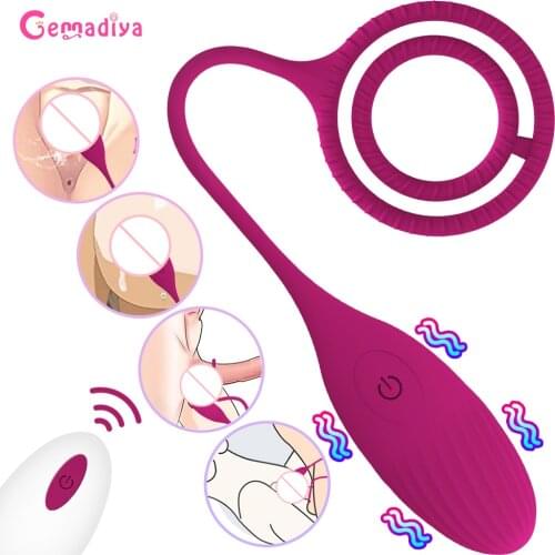 With Penis Rings Vaginal Balls for Female Masturbator Vibrating Eggs Vagina Tightening Massager Silicone Couples Adult Sex Toys