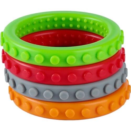 Sensory Chew Wristband Chewy Kids Silicone Biting Circle Teether Toy, Silicone Teether for Children with Autism Teething Toys