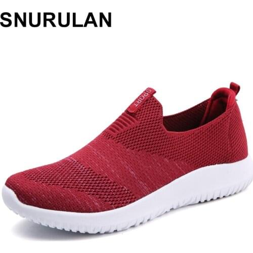 SNURULAN 2020 autumn women sneakers shoes flat shoes women breathable mesh sneakers shoes without lace moccasins Creepers shoes