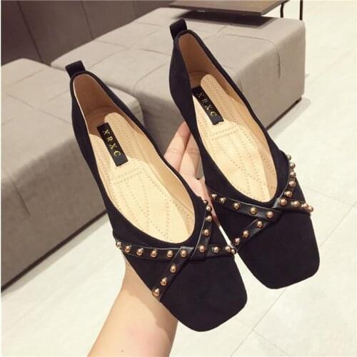 Style Spring 's Shoes Versatile Shallow Mouth Pointed Flat Shoes Soft Bottom Gentle Wind Side Scoop Bootie Red lykj-yx