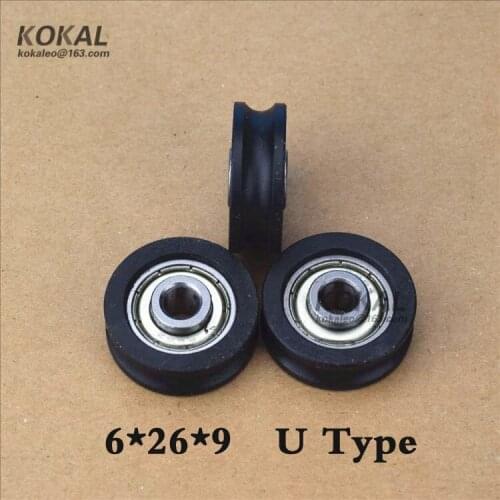 [U0629-9]High Quality Non inner 6MM POM Nylon coated with ball bearing wheel roller 6*29*9 U0629 roller
