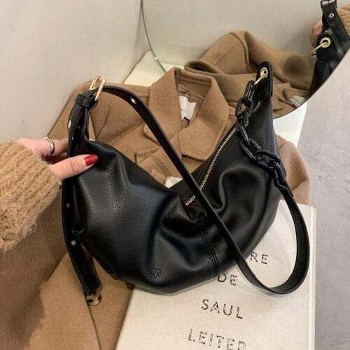 High Capacity Designer PU Leather Crossbody Bags for Women 2021 Fashion Branded Chain Big Shoulder Handbags and Purses Lady