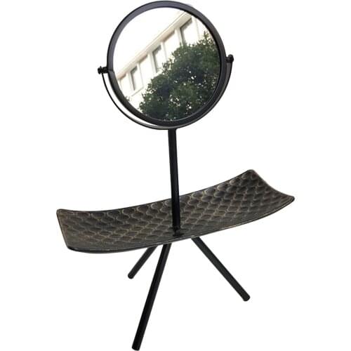 With Storage Rack Party Makeup Mirror Display Dressing Multifunctional Home For Jewelry Fruit Cake Wedding Flip Desktop Bedroom