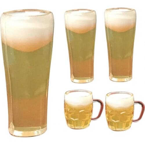 1 Pair 1/12 Mini Beer Cups Miniature Scene Model Dollhouse Accessories Kid Toys