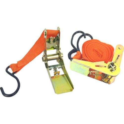 2pcs/set Strong Ratchet Tie Down Straps Equipment Truck Lashing Belt 1000ton load Tension Rope Luggage Cargo Securing 4.5mx25mm