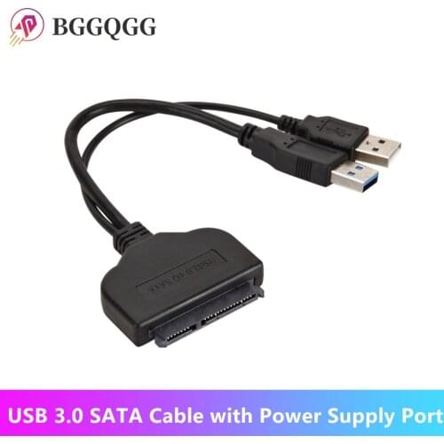 USB 3.0 To SATA 22 Pin Adapter for 2.5 Inch HDD SSD High Quality USB 3.0 To SATA External Power Hard Disk Drive Converter Cable