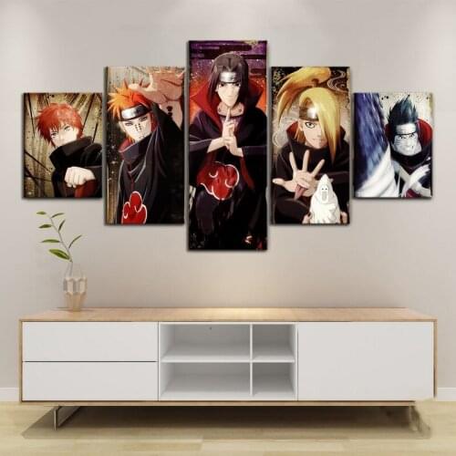 5 Pcs Ninja Anime Poster Canvas Wall Art Painting Modular Prints Pictures Modern Decor for Boys Room Home Decoration