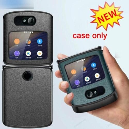 For Motorola Razr 5G Leather Flip Case Cover Anti-Dropped Luxury Back Cover Luxury Leather 2020 Protective Phone Case