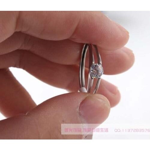 Ring crystal 316L Stainless Steel finger jewelry wholesale 6MM