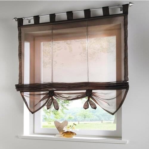 Short Kitchen Sun-shading Curtains Ribbon Tulle Curtains for Living room bedroom kitchen Balcony Window Home Decoration