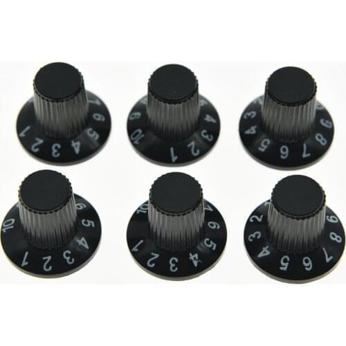 Pack of 12 Guitar Amplifier Knob AMP Knobs Black Skirted Knobs