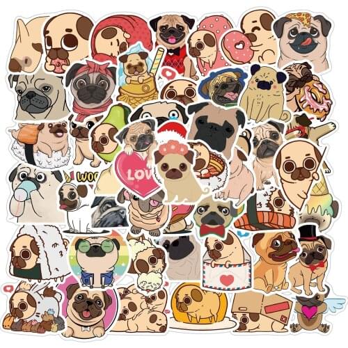 10/50pcs Pack Cute Dog Stickers Shar Pei Stickers Animal PVC Stickers Skateboard Guitar Laptop Luggage Car Funny Graffiti Toys