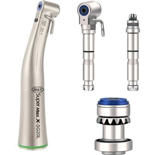 Ti Max SG20L 20:1 reduction push button low speed green ring contra angle dental implant surgery handpiece teeth whitening angle