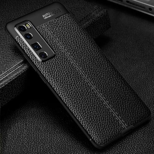 Nova 7 Luxury Brand Original Shockproof Armor Cover for Huawei Nova 7 Pro Case Soft Leather Carbon TPU Case for Nova 7SE Case