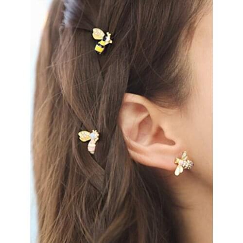 New 1PC Cute Bee Rhinestone Hairgrip Girls Hair Accessories Hair Clip Lovely Hairpin Hair Ornaments Accessories Women