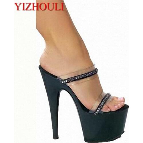 New summer specials hollow out buckles waterproof Taiwan club night 15 cm thick bottom ultra slim heel sandals for womens shoes