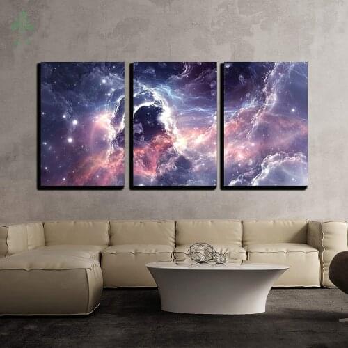 Plasmatic Nebula Deep Outer Space Background With Stars Oil Painting Print On Canvas Artwork Indoor Decor
