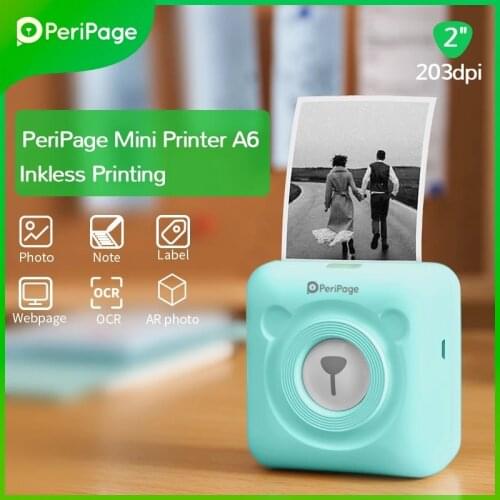 Portable Thermal Printer with Mini Pocket Label Notes Printer Papers Support Android IOS Peripage A6 Wireless Label Printer