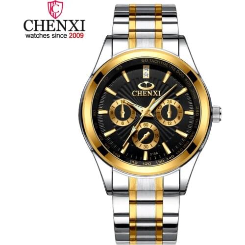 CHENXI Luxury Men Gold Watches Men Sports Watches Stainless Steel Quartz Watches Man Watch 2020 reloj hombre relogio masculino