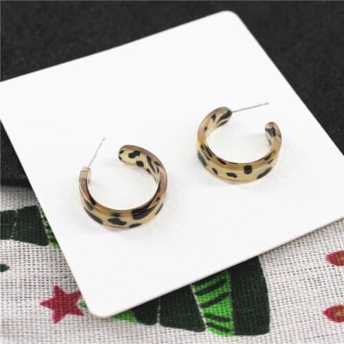 Leopard Print Autumn and Winter Earrings Personality Trendy Earrings Ins Geometric Style Fashion Non-pierced Ear Clips