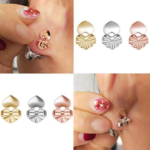 Luxurious 3 Pairs Earring Backs Heart Lifters Firmly Supports Lifts Hypoallergenic Butterfly Owl Crown Cross Plated Silver