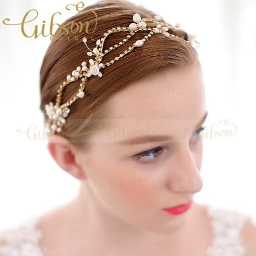 Wedding Rhinestone and Pearl Headband Bridal Halo Freshwater Pearl Headband Wedding Headpiece Wedding Hair Accessories